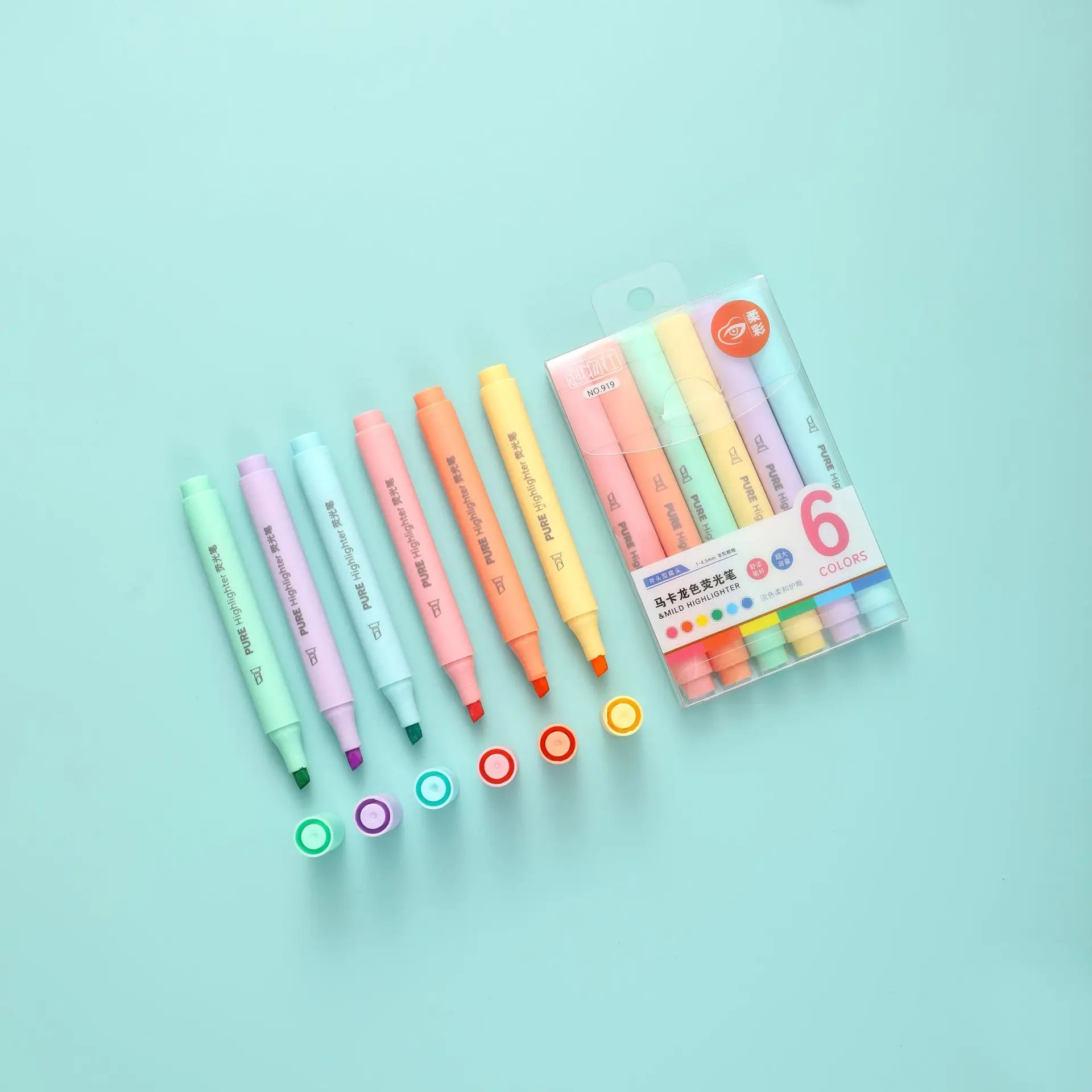 6개/세트 파스텔 색상 마카롱 형광펜, 귀여운 형광 마 - Pastel Highlighter Set Double Ended 리뷰 및 가격