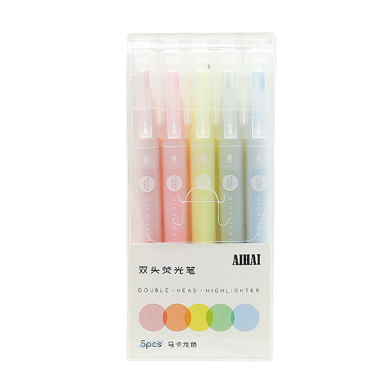5 색 더블 독특한 창 팁 형광펜 펜 더블 헤드 파스텔 - Pastel Highlighter Set Double Ended 리뷰 및 가격